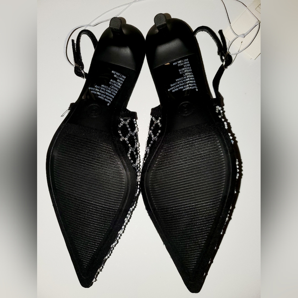 Women's Gigi Embellished Slingback Kitten Heels - A New Day™ Black 6 NWT - Picture 7 of 7